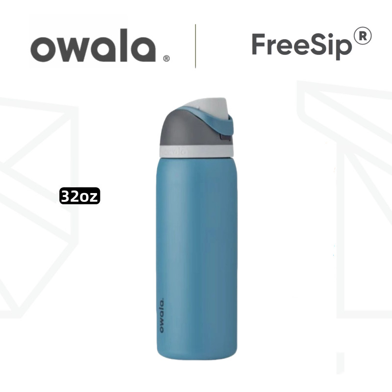 Owala FreeSip 24 盎司和 32 盎司不銹鋼水瓶 - 真空絕緣、防漏嘴蓋,不含 BPA,適用於運動、健身房