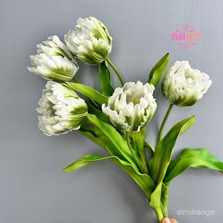 🔥臺灣出貨🔥模擬PU鸚鵡鬱金香手感鬱金香手捧花家居裝飾攝影道具高端手感花【春風花藝花房】 E1PQ