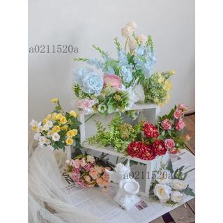 ❤️可開發票❤️清倉！模擬花束假花小束把花玫瑰康乃馨絹布花家居花藝裝飾擺設