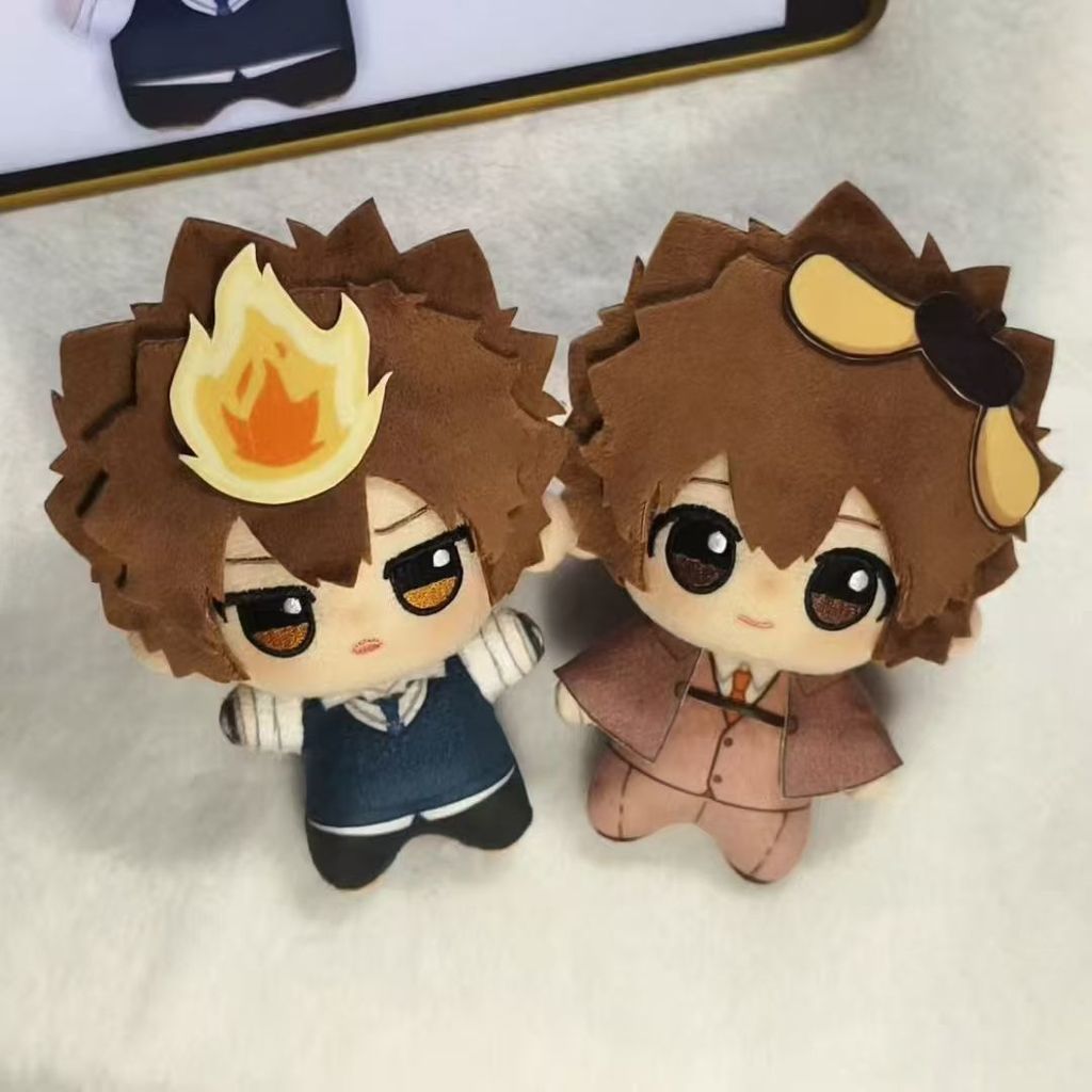 ✨小象優選✨家庭教師周邊 家庭教師同人沢田綱吉屬性娃娃 家庭教師10cm棉花娃娃 沢田綱吉毛絨公仔 迪諾掛件 迪諾公仔