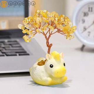 ADAMES Pony 金錢樹裝飾品,天然水晶金錢樹設計紫水晶金錢樹,風水裝飾手工精美樹脂桌面裝飾品馬年
