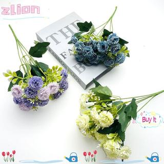 ZLION人造康乃馨花束15頭絲布模擬康乃馨創意母親節攝影道具婚禮假花婚禮裝飾