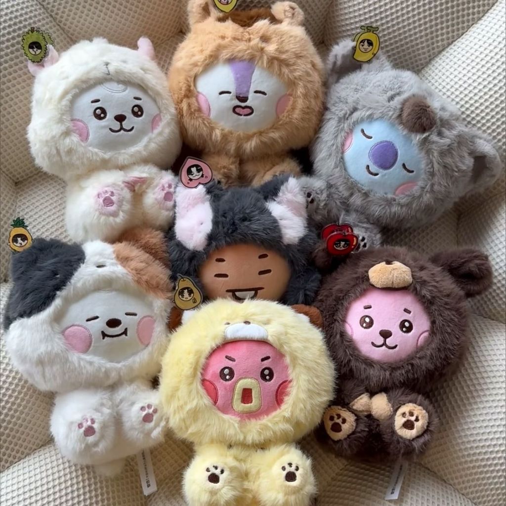 ⭐韓國代購正版⭐新款 BT21防彈少年團BABY動物園毛絨玩偶坐姿公仔變裝娃娃女禮物禮品