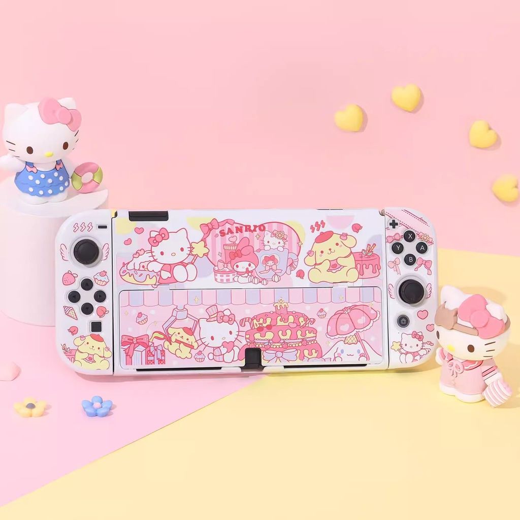 【限時免運】SWITCH OLED保護殼Switch2保護殼可插底座殼可開支架 奶油小貓咪