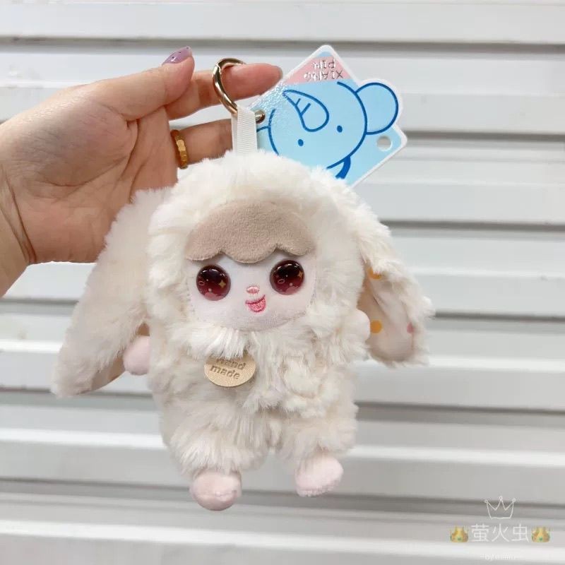 可愛卡通棉兔背包鑰匙扣小兔子可愛卡通棉小兔背包鑰匙扣小兔子毛絨公仔挂件創意玩偶女生小禮物313GWE