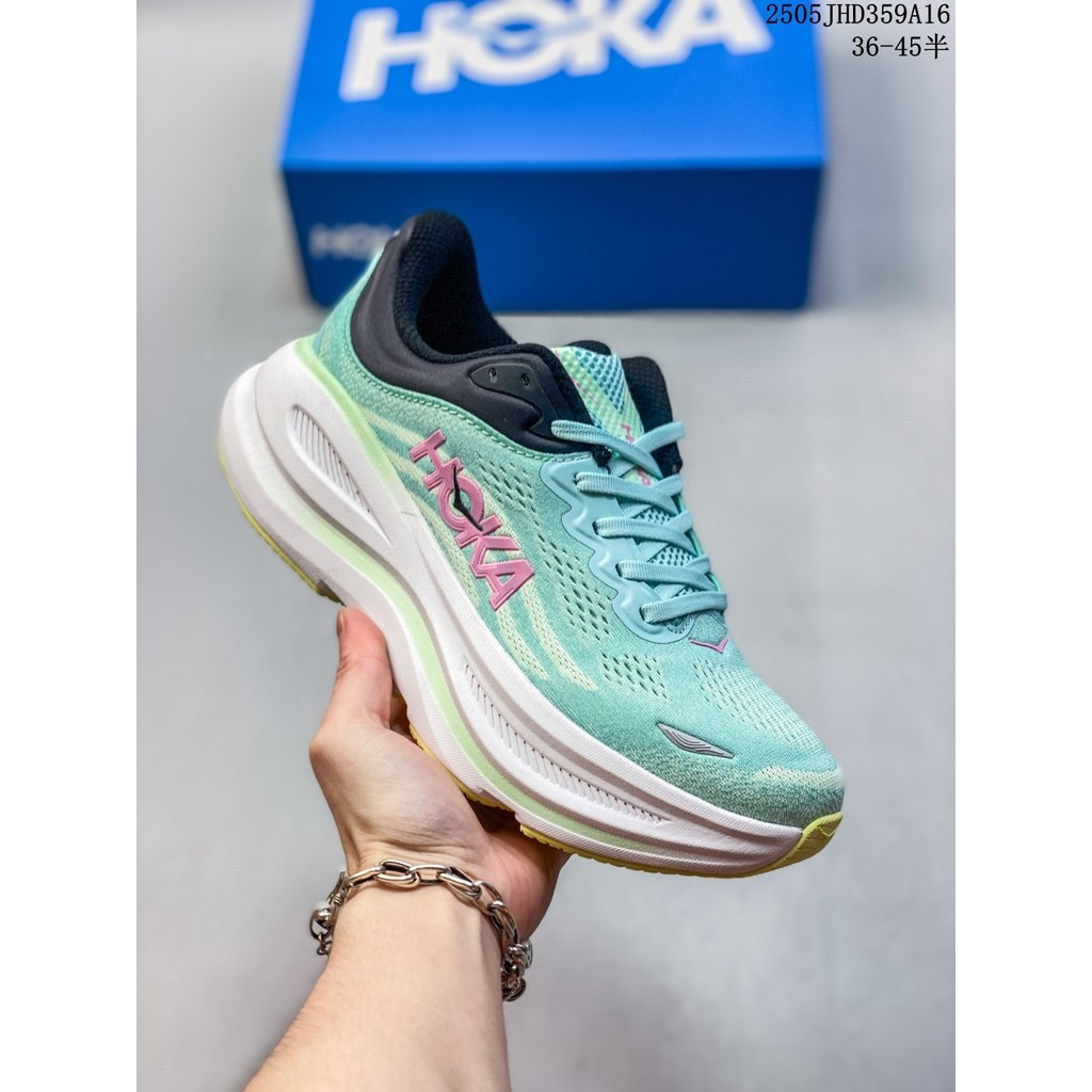 NEW HOKA BONDI 9 復古耐磨減震運動鞋 輕便透氣跑步休閒鞋 QQQV Q0A8