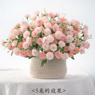 小丁香康乃馨仿真花餐桌擺放室內茶几假花花束野餐高檔歐式裝飾