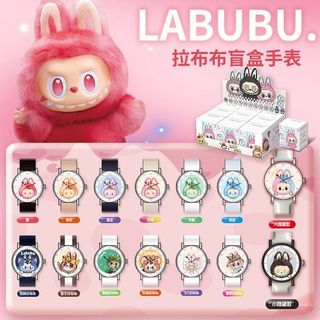 新款labubu方形矽膠石英男女手錶卡通布爆款拉布Y