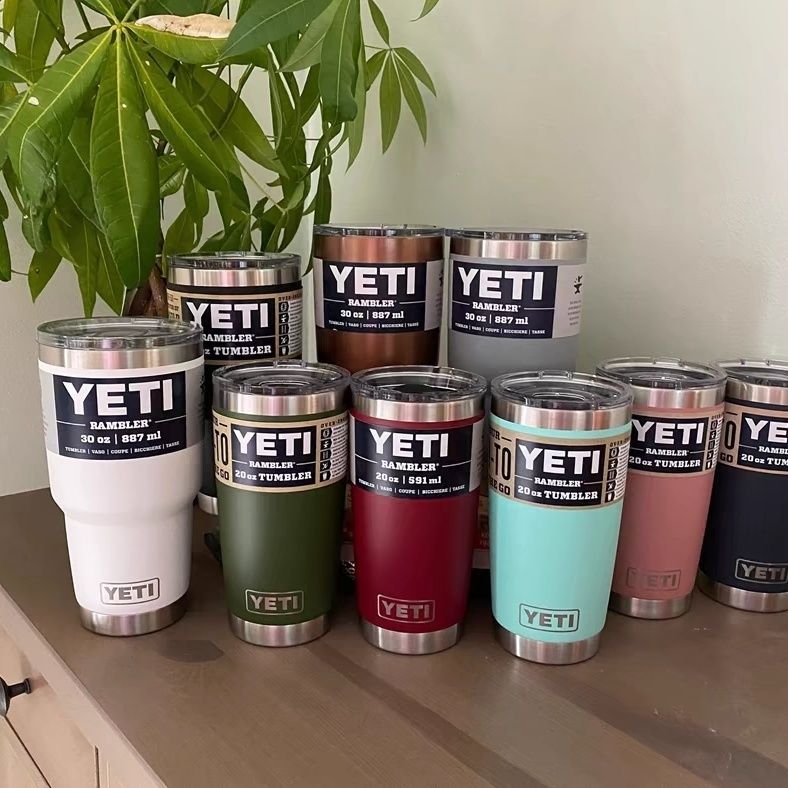 臺灣現✨貨yeti保溫杯大容量車載咖啡杯水杯便攜手提吸管304不鏽鋼冰霸杯