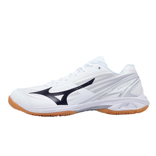 Mizuno 美津濃 羽球鞋 Wave Claw 4 寬楦 男女鞋 白黑 膠底 回彈 室內運動 71GA2643-07