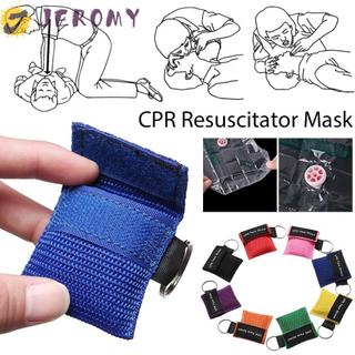 JEROMY CPR 面罩、單向閥一次性緊急面罩、實用鑰匙扣環口呼吸專業復甦器面罩戶外救援