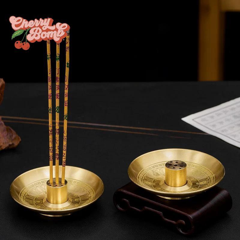 (櫻桃炸彈) 圓形香爐 9 孔香架香 Sti 盤托盤 Palo Santo 架鼠尾草架用於介質瑜伽儀式全新