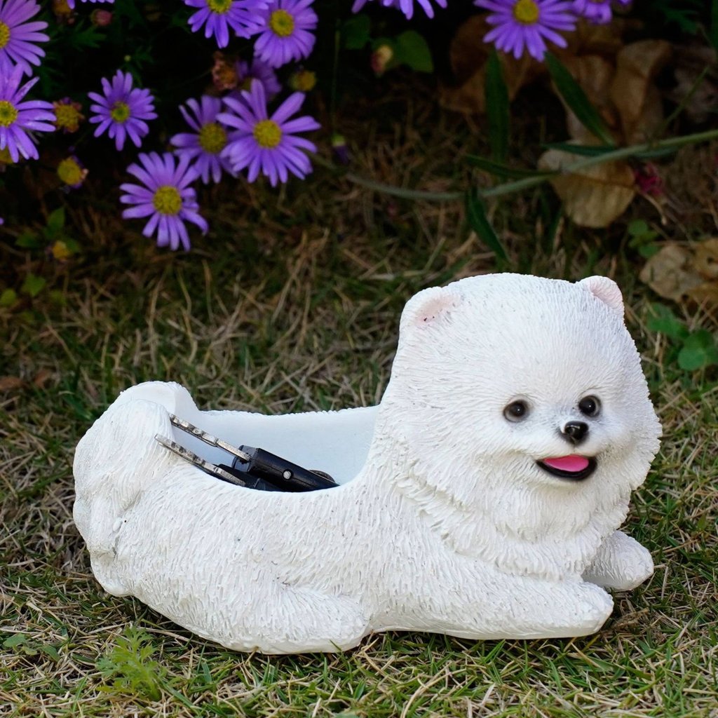 耐候博美犬雕像多功能博美犬雕像精美雕刻庭院