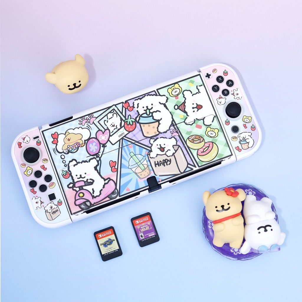 【限時免運】原創Switch2保護套線條小狗手繪全套Switcholed保護殼NS硬殼手柄