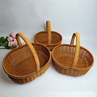 💖 熱賣💖編織手提籃雞蛋籃禮籃買菜籃子野餐籃摘菜送禮水果籃家用田園風小籃子手提籃收納筐置物籃