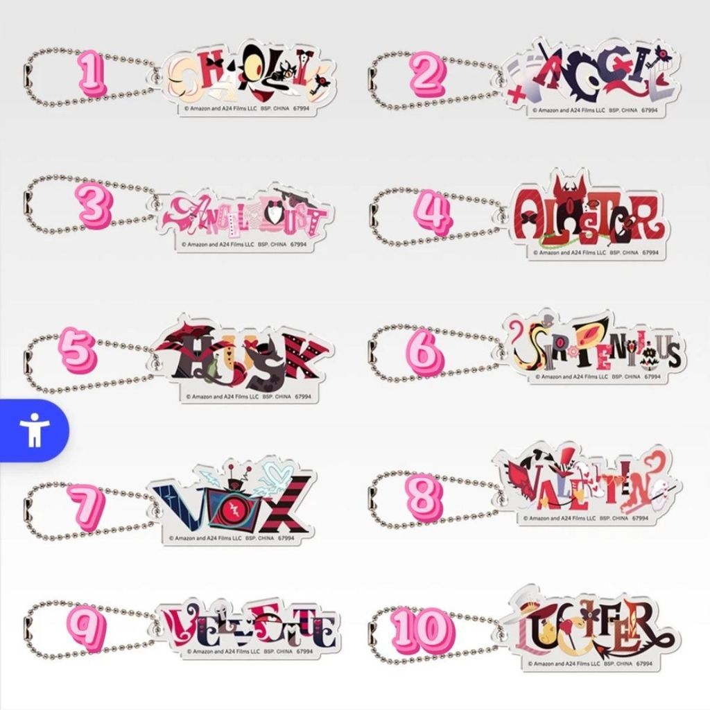 【新品閃購】地獄客棧名牌掛件周邊亞克力鑰匙扣包掛安吉爾查理晨星阿拉斯特