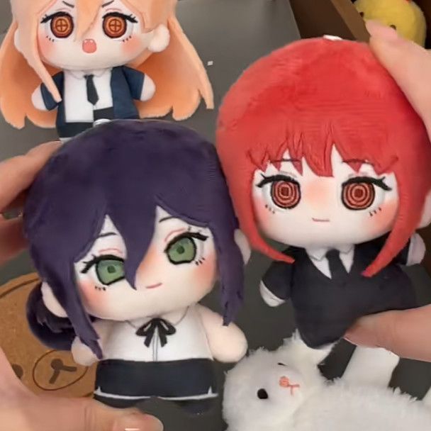 💖電鋸人1.17💖電鋸人周邊橘色娃娃海星體瑪奇瑪帕瓦蕾塞10cm棉花娃娃印花體玩偶