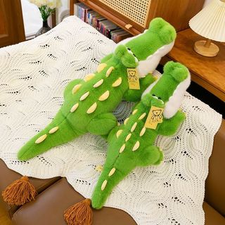長條抱枕 床上抱枕 超軟抱枕可愛超軟趴趴鱷魚卡通綠色長條睡覺女生夾腿床上玩偶毛絨玩具公仔 抱枕長條 長型抱枕 鱷魚娃娃