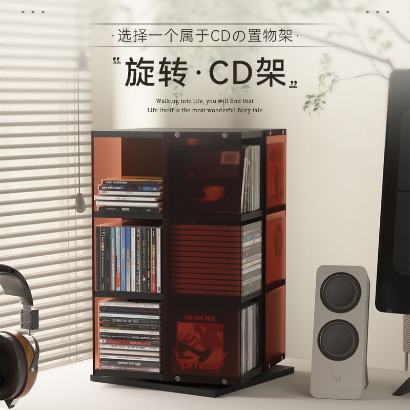 【免運含稅】可旋轉 CD架 光碟收納 壓克力唱片 專輯展示 桌面碟片 錄音帶收納 多用途整理收納架