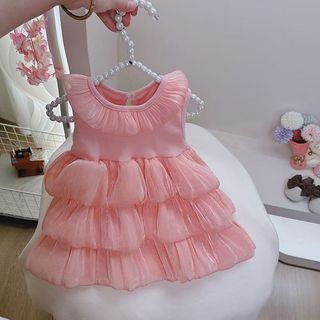 Mimo⭐女童蛋糕連衣裙小童夏裝兒童公主女寶寶夏季背心裙子