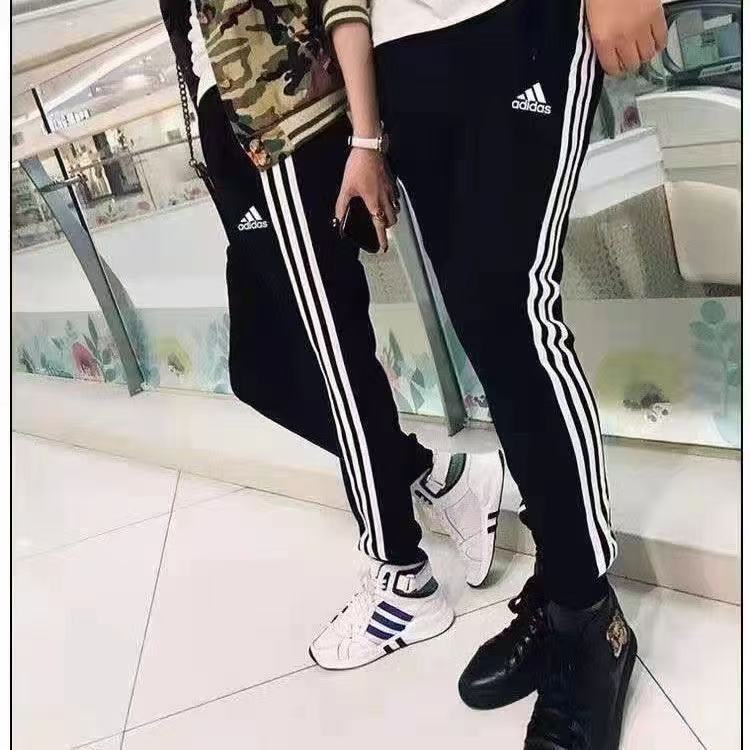 🔥 AD運動長褲 情侶款小腳褲 經典三條槓休閒長褲 口袋拉鍊平口褲 吸濕排汗褲透氣 束口長褲 運動褲