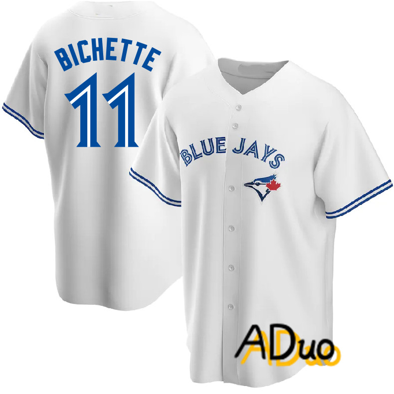 Toronto Blue Jays 男式襯衫 #11 Bo Bichette 白色棒球 T 恤 T 恤
