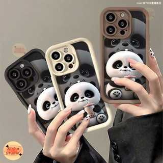趣味重影奶茶熊貓 OPPO A5 A3 A6 PRO 5G A9 A16 A17 A73 A57 A77 4G 手機殼