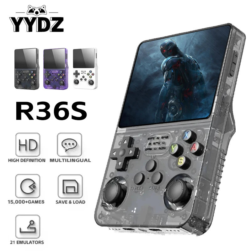 R36S復古掌上電玩遊戲機64GB遊戲3.5寸IPS屏掌上游戲機開源Linux禮物