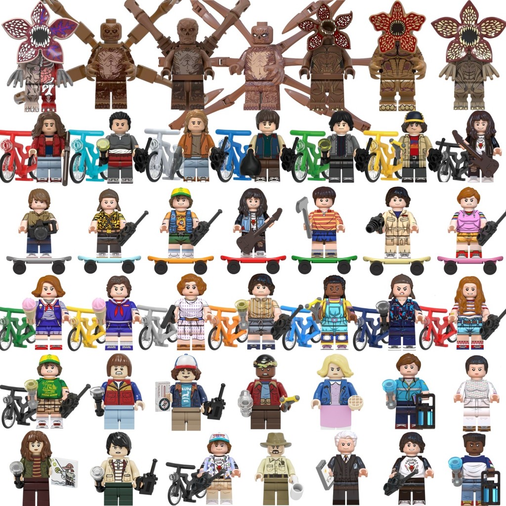 美劇怪奇物語 怪奇物語公仔 達斯汀 邁克 威克納 魔神吉姆霍普 盧卡斯 威爾 馬克斯 十一 史蒂夫 拼裝積木 男孩玩具