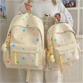 ⭐革物所⭐臺灣出貨新款日系ins簡約星星書包女純色百搭雙肩包學生揹包