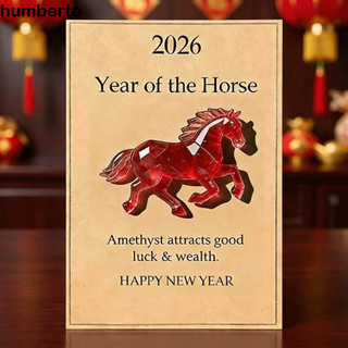 HUMBERTO 招財馬年卡祝福亞克力馬年明信片創意節日賀卡朋友