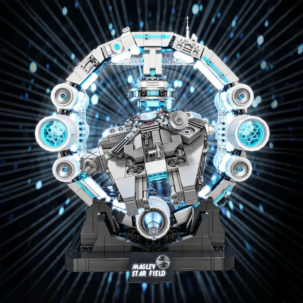 磁懸浮千年隼積木 星際大戰積木 千年隼模型 星戰積木 懸浮積木 桌面擺飾 收藏級模型 科幻主題積木 男孩禮物