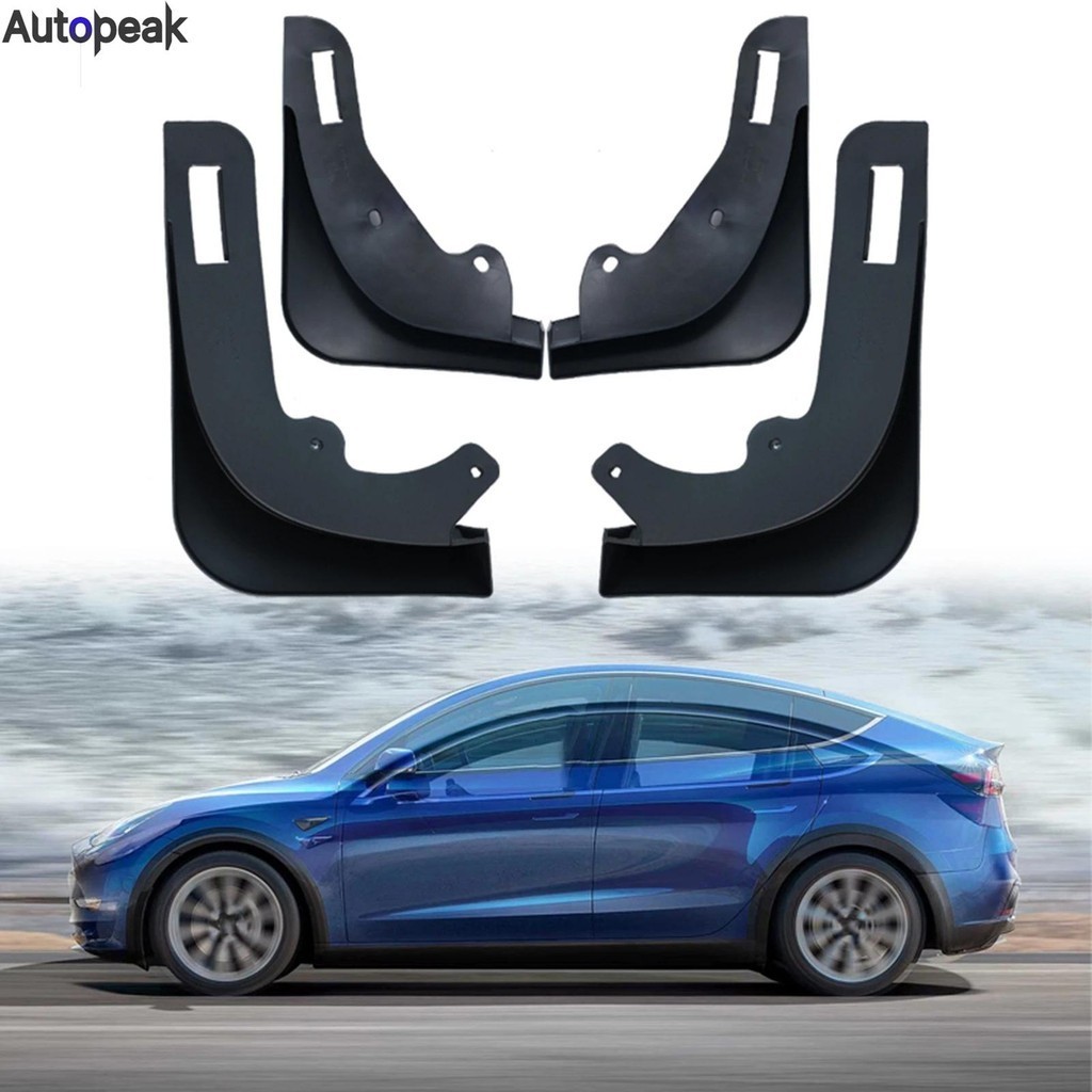 4X 防濺罩擋泥板擋泥板擋泥板擋泥板擋泥板前後左右無鑽孔適用於特斯拉 Model Y 2020-2024 2021 20