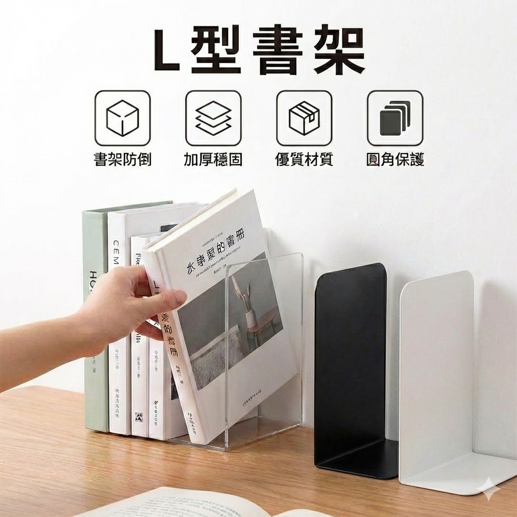 【現貨 免運費！升級加厚】L型書架 透明書架 書架 壓克力書架 書檔 書架桌上收納 立書架 桌面書架 書桌書架 書本架