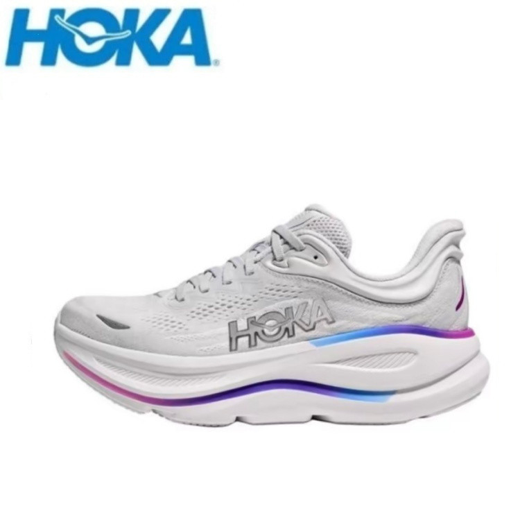 HOKA One One Bondi 9 低幫跑鞋男女通用運動鞋灰藍色 NFVK Y6Y9