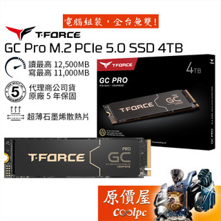 十銓 T-Force GC PRO 石墨烯【4TB】M.2 PCIe 5.0 SSD/DRAM快取/原價屋