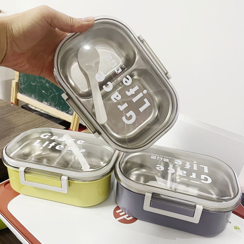 好物上新  不鏽鋼飯盒保溫男女學生上班族便當盒食堂便捷餐盒分格密封盒