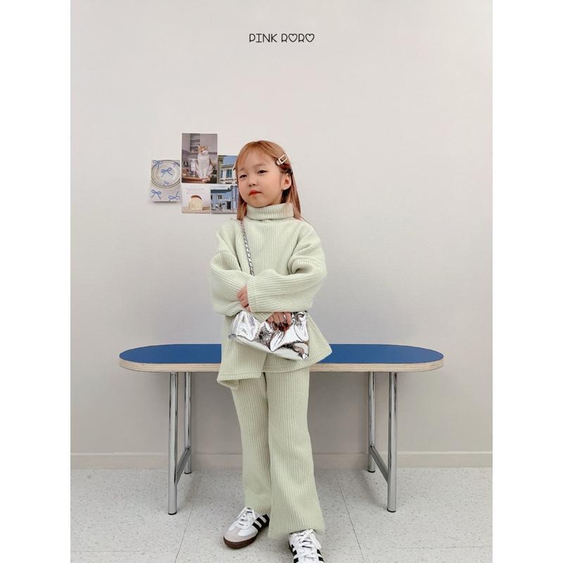 [現貨] PINK RORO | 24'❄️高領坑條靴型褲套裝衣+褲（橄欖綠S)