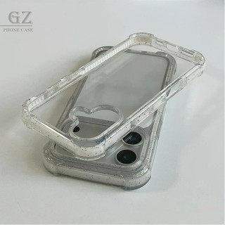 清水殼四角防摔細閃邊框透明 適用iPhone 18Pro 17 16 15 14 Pro Max i15 i16 手機殼