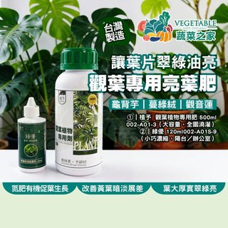【蔬菜之家】植予 觀葉植物專用肥 500ml 綠優 120ml 點滴瓶 龜背芋 蔓綠絨 觀音蓮 氮肥 液肥 葉面噴灑 讓