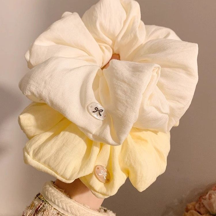 🚚臺灣出🚚韓系簡約超大號綿綿泡芙大腸髮圈高級感百搭後腦勺扎發頭繩髮飾女