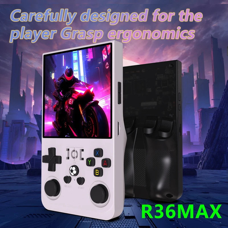 R36MAX 復古手持遊戲機 Linux 系統 4.0 英寸 IPS 屏幕便攜式袖珍視頻播放器 64GB 128GB 遊