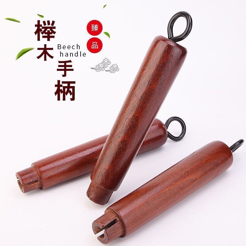 特賣🚚章丘原装铁锅把手手柄炒锅实木配件炒菜锅通用SIP