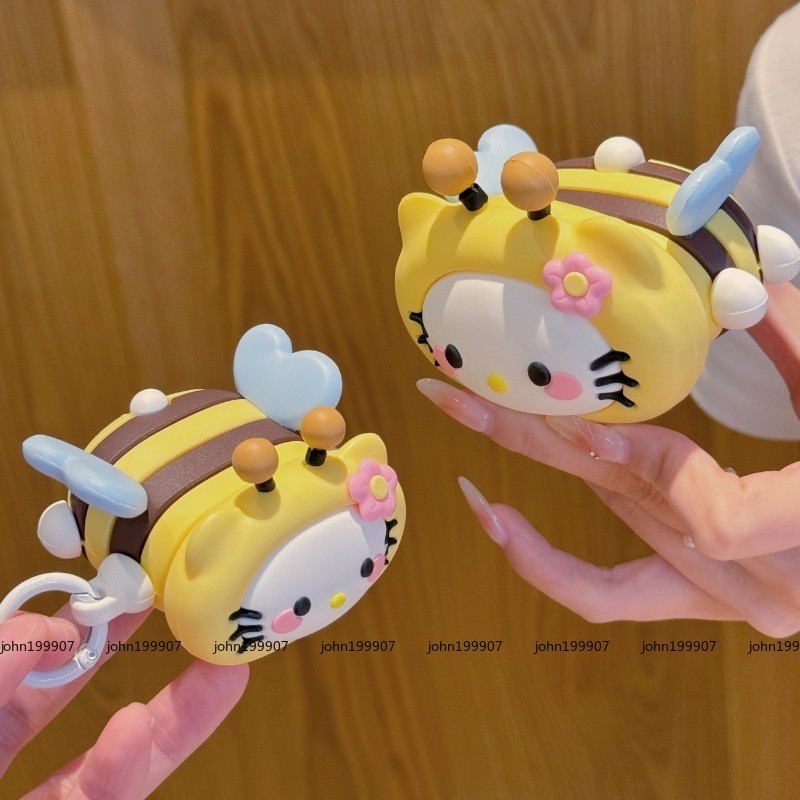 立體 可愛 蜜蜂 Kitty 耳機保護套 適用於蘋果 AirPods 1 2 3 Pro 2 耳機套 矽膠 防摔 耳機殼