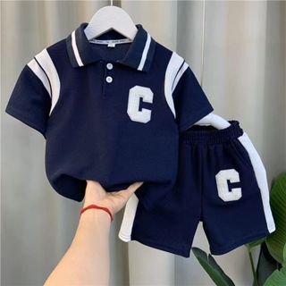 男童夏裝套裝兒童POLO夏季短袖新款童裝衣服兩件套韓版帥氣潮 兩件套 兒童 兩件套 童裝 兒童套裝 男童套裝