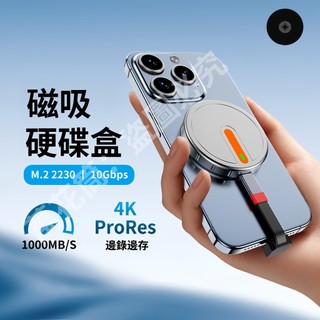 手機磁吸硬碟盒 高速率 10Gbps M.2 NVMe SSD磁吸外接盒 適用安卓iPhone15-17手機