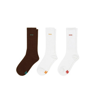 【KODAK柯達 Apparel】ACC MINI LOGO刺繡精梳棉襪3入 K5143LSC28