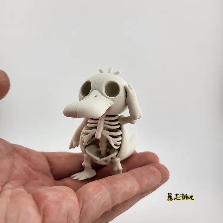 【骨骼骷髏可達鴨】新品💕 搞怪搞笑可達鴨公仔 3D打印 骷髏桌面擺件 可達鴨骨架模型 送男女生 好朋友 生日禮物