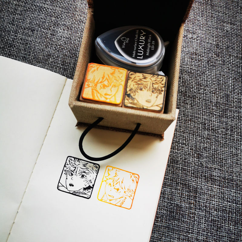 🌟免運優選🌟排球少年週邊烏野高中日嚮翔陽影山飛雄月島螢木質圖印章禮物禮品 排球少年印章 日向翔陽印章 影山飛雄印章