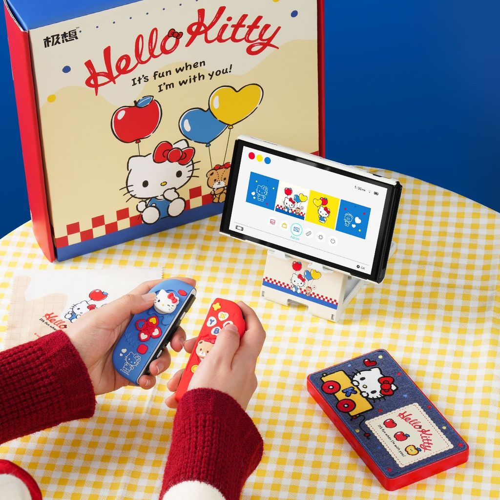 【新店特惠】極想任天堂switch2保護殼oled收納包ns搖桿帽Hello Kitty禮盒套裝